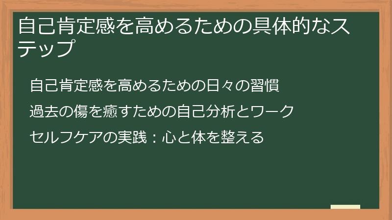 自己肯定感を高めるための具体的なステップ
