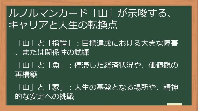 ルノルマンカード「山」が示唆する、キャリアと人生の転換点