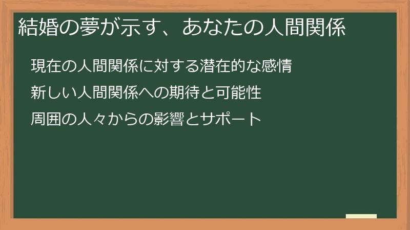 結婚の夢が示す、あなたの人間関係