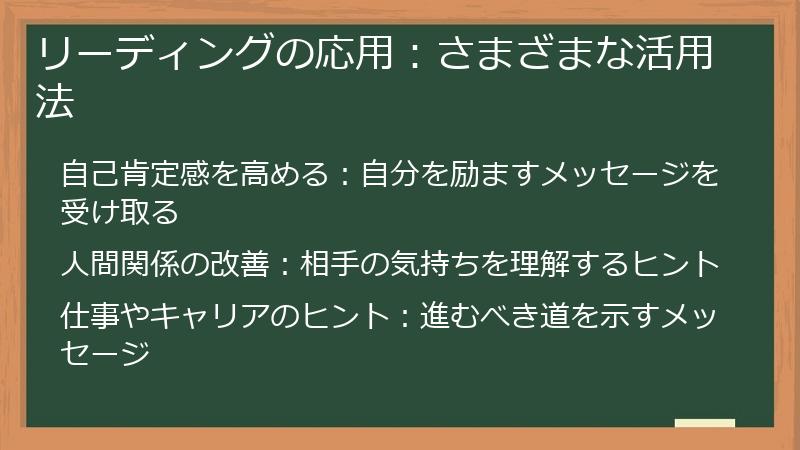 リーディングの応用：さまざまな活用法