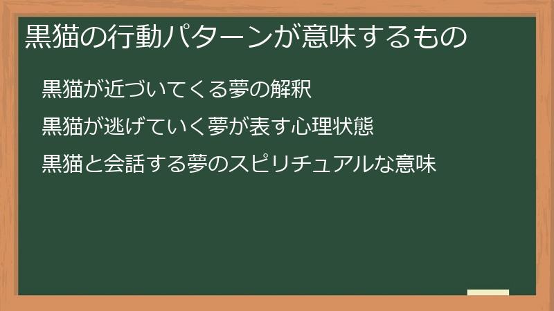 黒猫の行動パターンが意味するもの