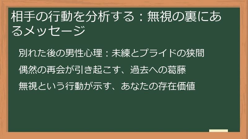相手の行動を分析する：無視の裏にあるメッセージ
