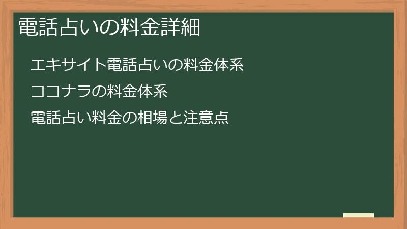 電話占いの料金詳細
