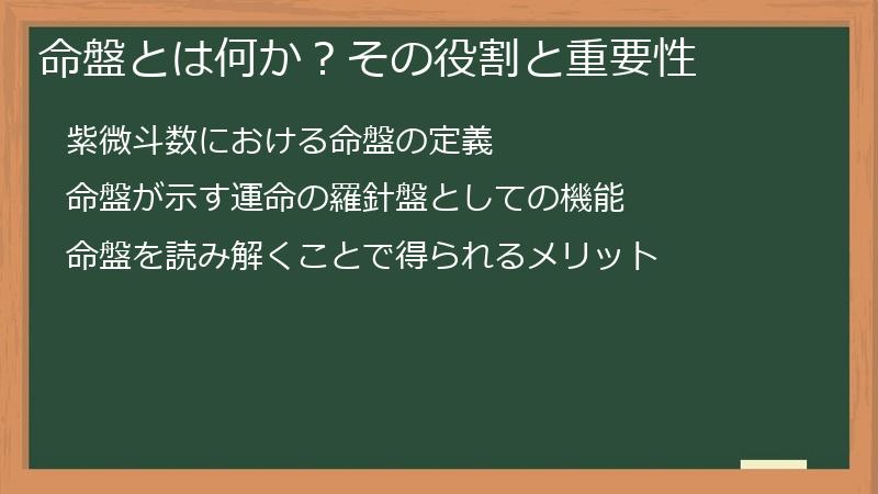 命盤とは何か？その役割と重要性