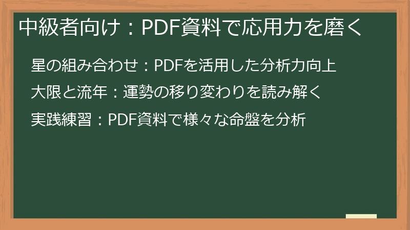 中級者向け：PDF資料で応用力を磨く