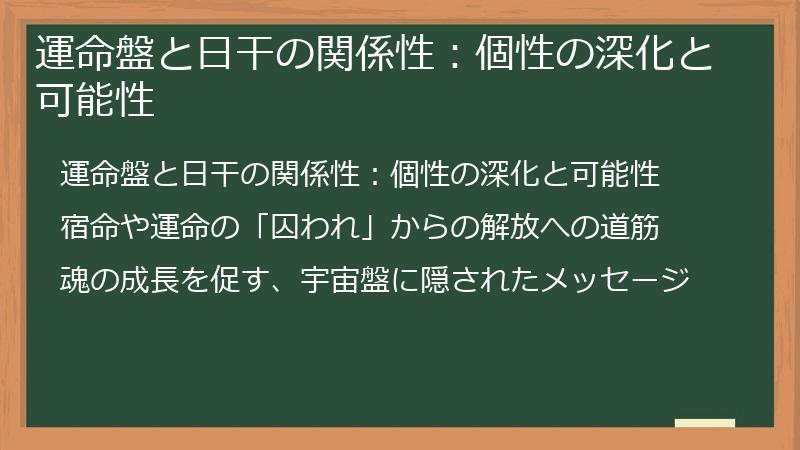 運命盤と日干の関係性：個性の深化と可能性