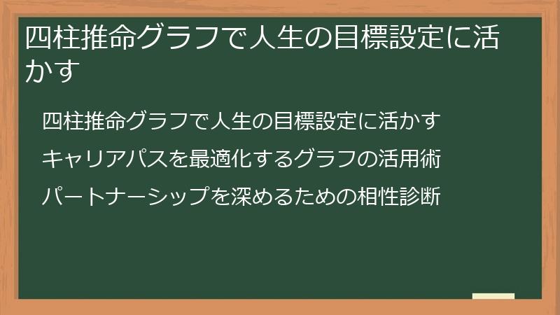 四柱推命グラフで人生の目標設定に活かす