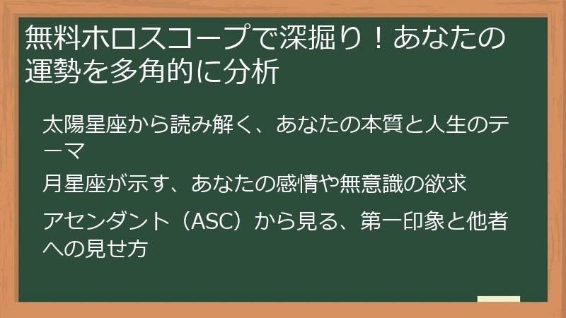 無料ホロスコープで深掘り！あなたの運勢を多角的に分析
