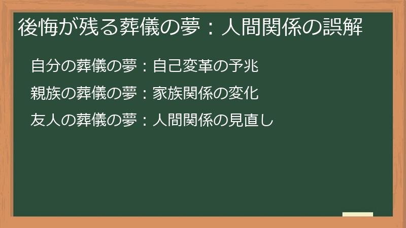 後悔が残る葬儀の夢：人間関係の誤解