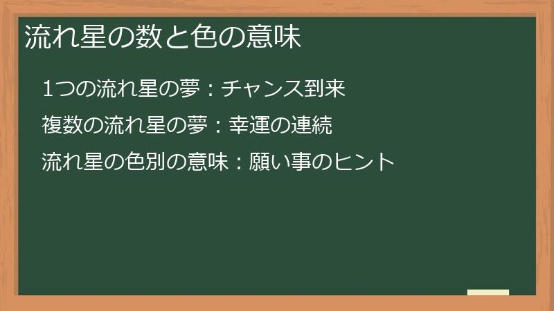 流れ星の数と色の意味