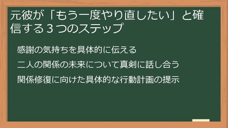 元彼が「もう一度やり直したい」と確信する3つのステップ