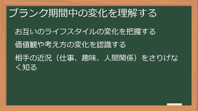 ブランク期間中の変化を理解する