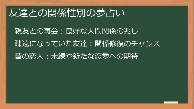 友達との関係性別の夢占い