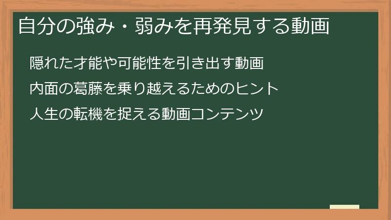 自分の強み・弱みを再発見する動画