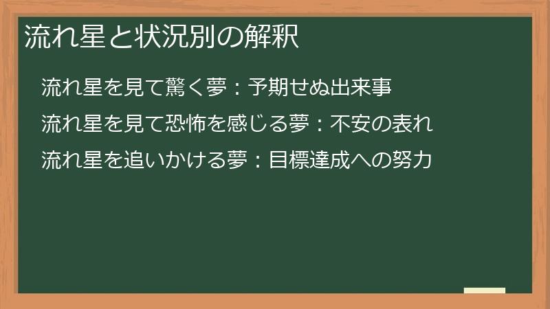 流れ星と状況別の解釈