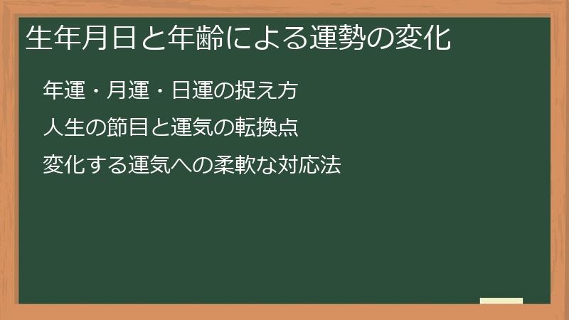 生年月日と年齢による運勢の変化