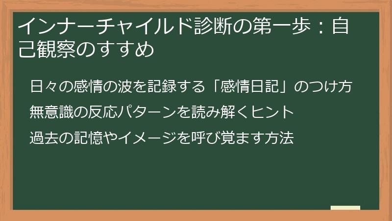 インナーチャイルド診断の第一歩：自己観察のすすめ