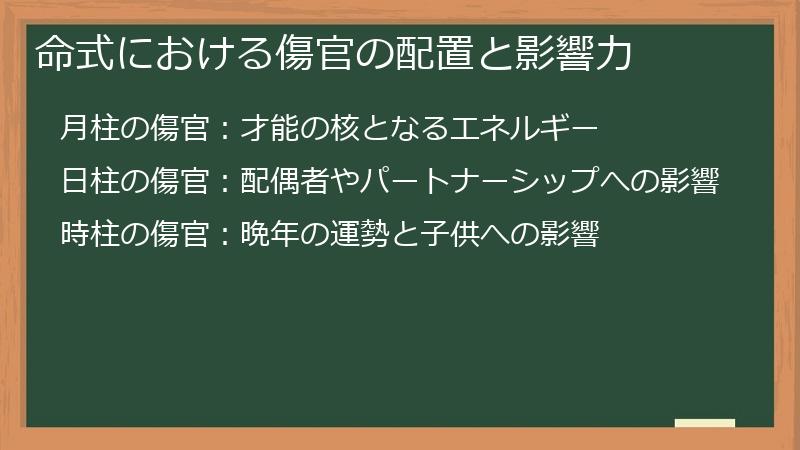 命式における傷官の配置と影響力