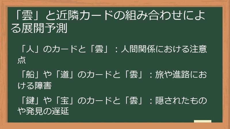 「雲」と近隣カードの組み合わせによる展開予測