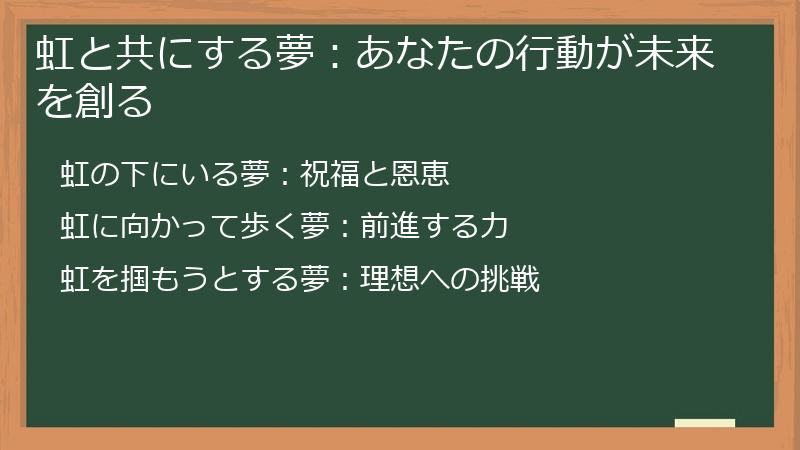 虹と共にする夢：あなたの行動が未来を創る