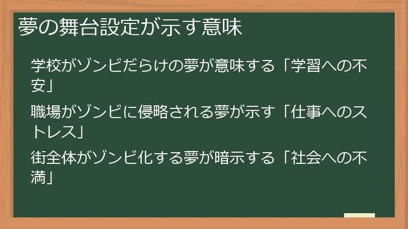 夢の舞台設定が示す意味