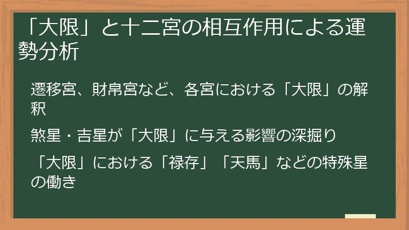 「大限」と十二宮の相互作用による運勢分析