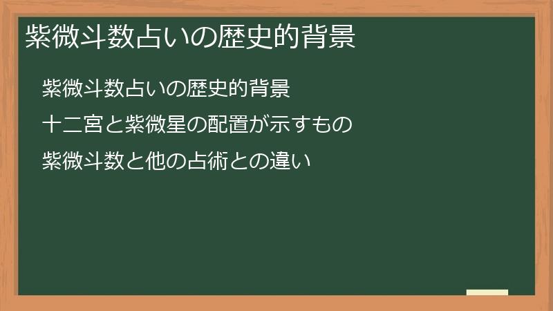 紫微斗数占いの歴史的背景