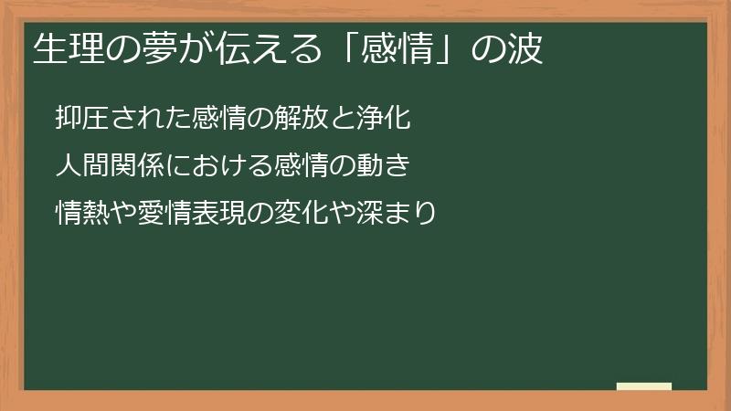 生理の夢が伝える「感情」の波