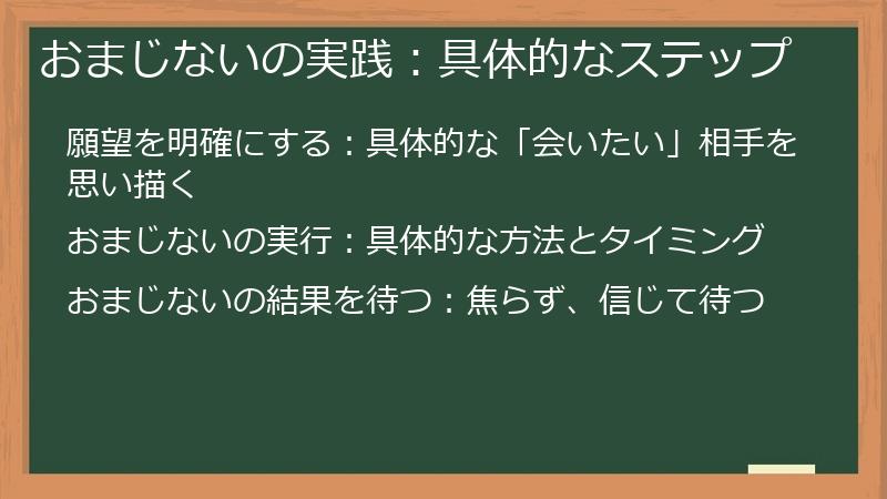おまじないの実践：具体的なステップ