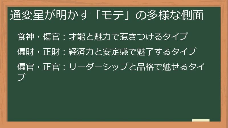 通変星が明かす「モテ」の多様な側面