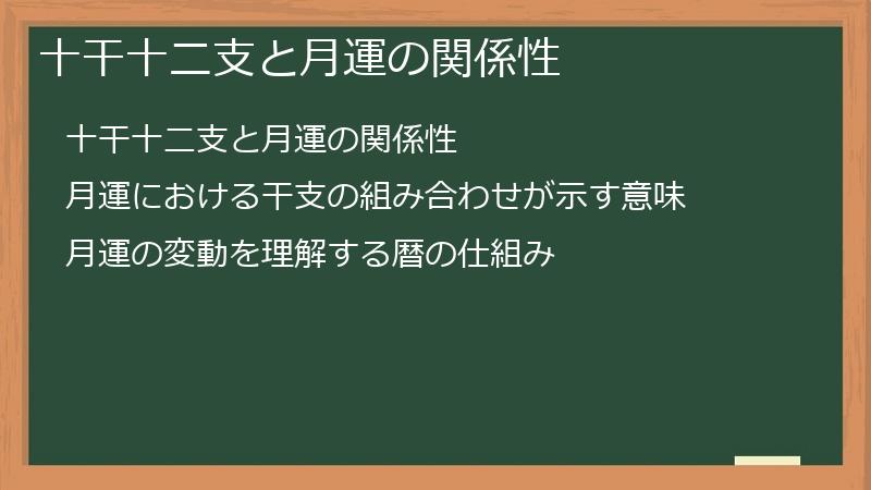 十干十二支と月運の関係性