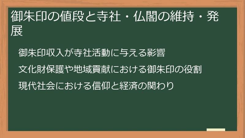 御朱印の値段と寺社・仏閣の維持・発展