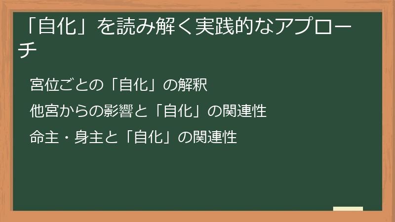 「自化」を読み解く実践的なアプローチ