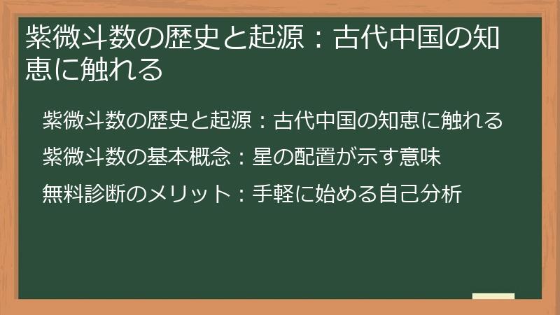 紫微斗数の歴史と起源：古代中国の知恵に触れる