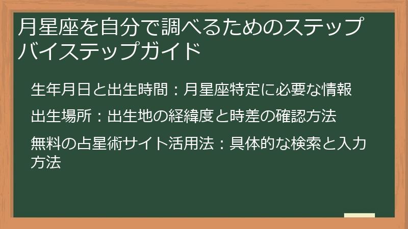 月星座を自分で調べるためのステップバイステップガイド