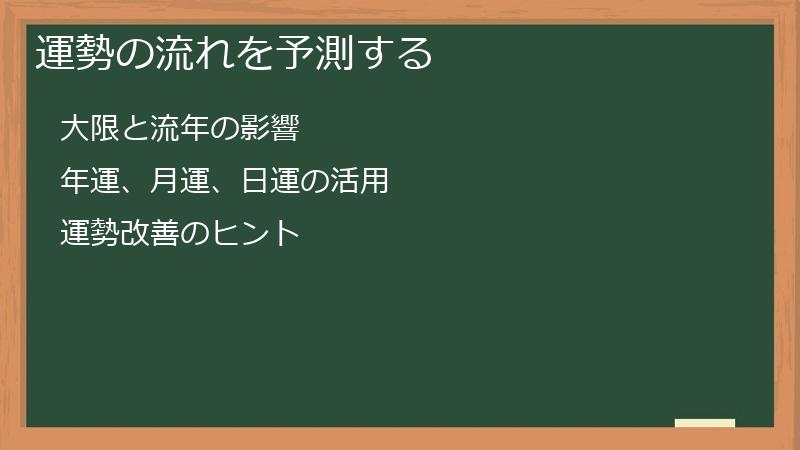 運勢の流れを予測する