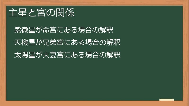 主星と宮の関係