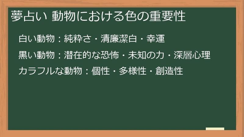 夢占い 動物における色の重要性