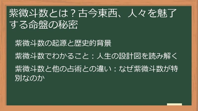 紫微斗数とは？古今東西、人々を魅了する命盤の秘密