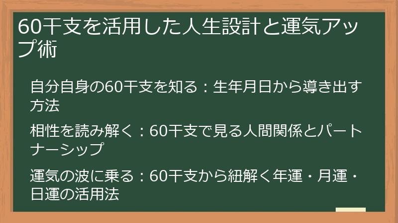60干支を活用した人生設計と運気アップ術