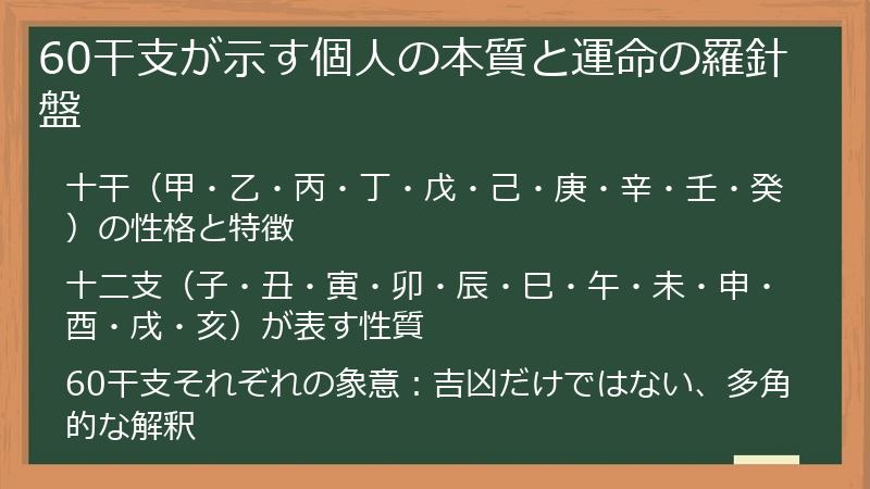 60干支が示す個人の本質と運命の羅針盤