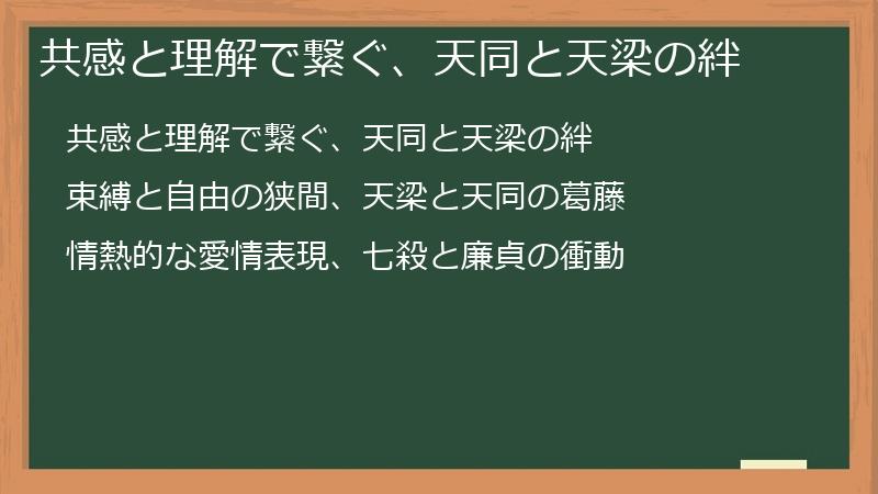 共感と理解で繋ぐ、天同と天梁の絆