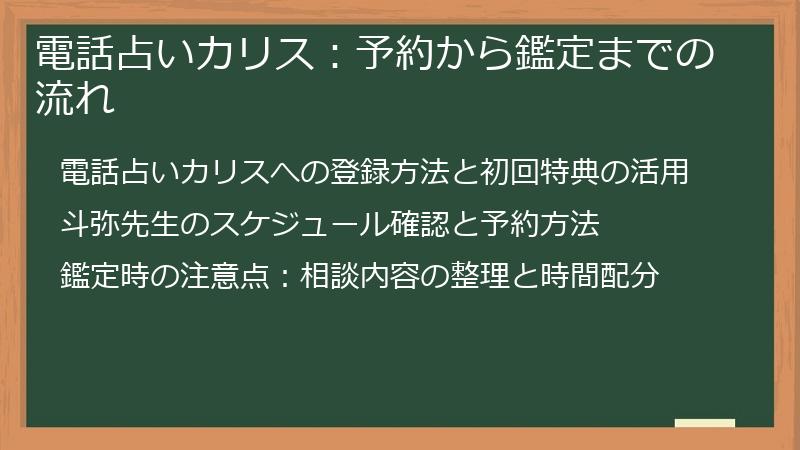 電話占いカリス：予約から鑑定までの流れ