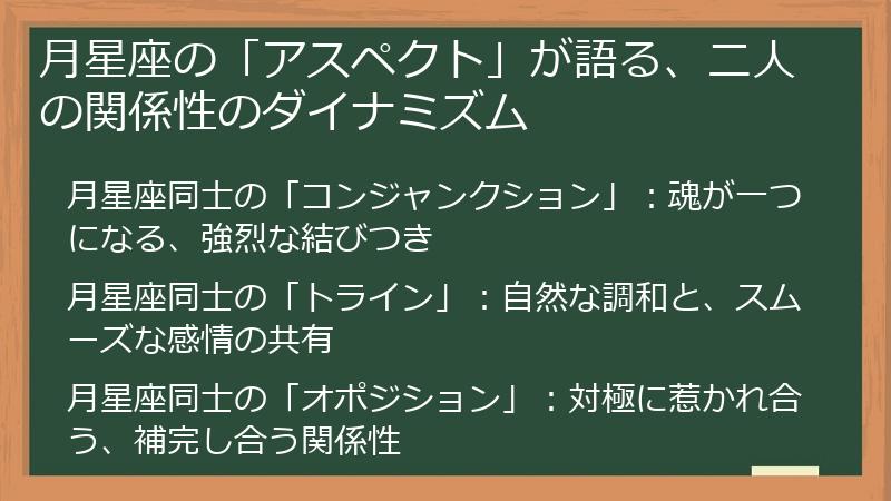 月星座の「アスペクト」が語る、二人の関係性のダイナミズム