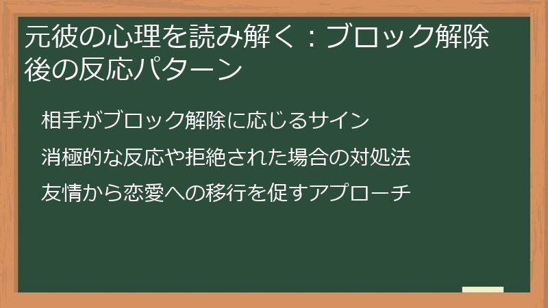 元彼の心理を読み解く:ブロック解除後の反応パターン