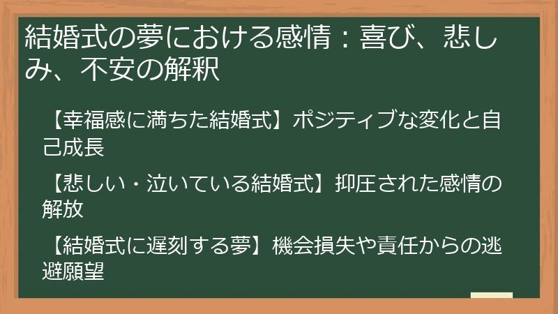 結婚式の夢における感情：喜び、悲しみ、不安の解釈