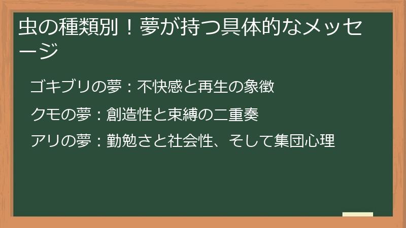 虫の種類別！夢が持つ具体的なメッセージ