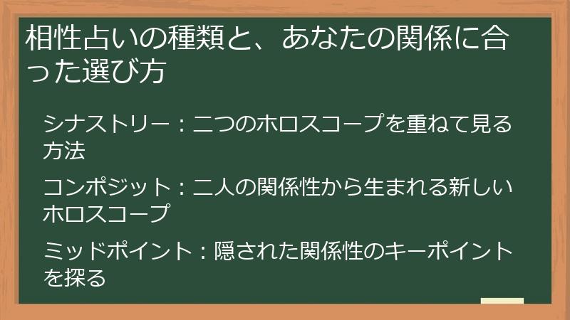 相性占いの種類と、あなたの関係に合った選び方