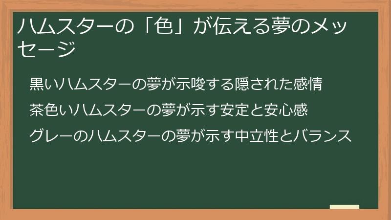 ハムスターの「色」が伝える夢のメッセージ