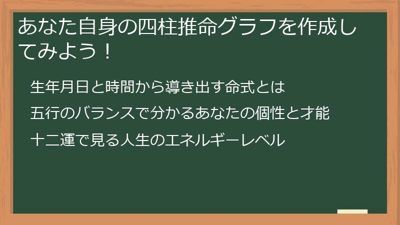 あなた自身の四柱推命グラフを作成してみよう！